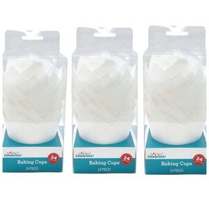 Way to Celebrate White Tulip Cupcake Liners Baking Cups Lot of 3 Packs 72 Count